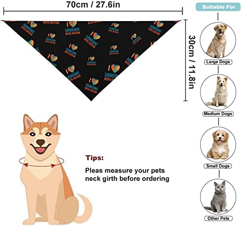 Eu amo alguém com autismo cachorro bandana lenço de animais de estimação Bibs triangulares acessórios de lenço impresso