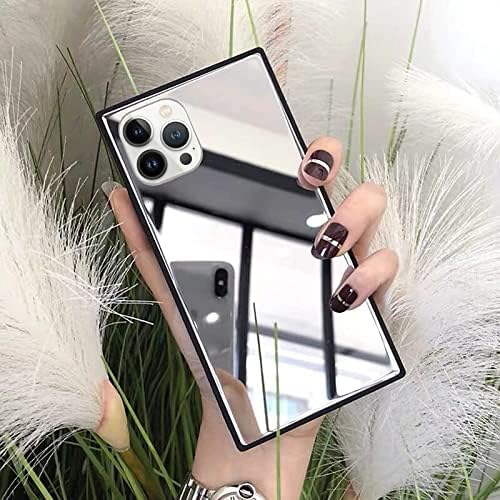 Anowner projetado para iPhone 14 Pro Mirror Case Square Phone Case para mulheres maquiagem