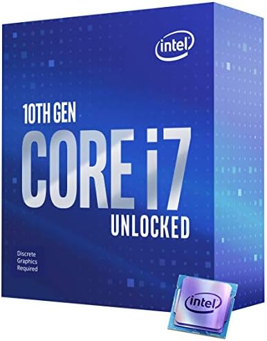 Intel Core i7-10700kf Processador de desktop 8 núcleos até 5,1 GHz desbloqueados sem gráficos de processador LGA1200 125W