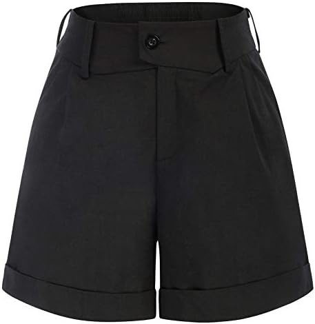 Belle Poque Women Summer linear shorts elásticos de cintura alta com bolsos