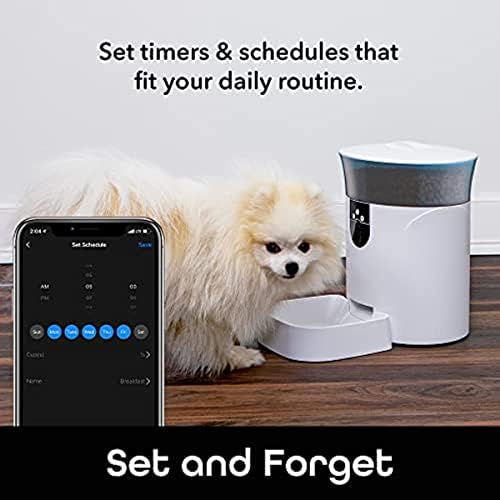 Alimentador inteligente, alimentador de cães e gatos automáticos, controle Wi-Fi compatível com Alexa e o Google Home