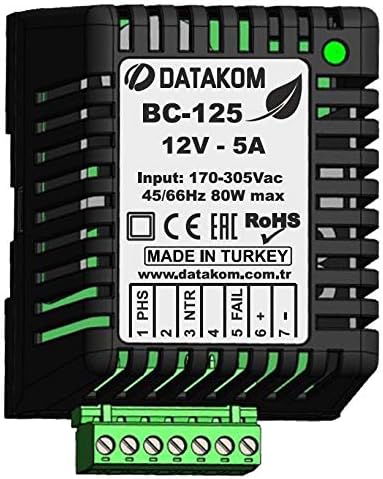 Datakom BC-125 Carregador de bateria. Estojo de plástico