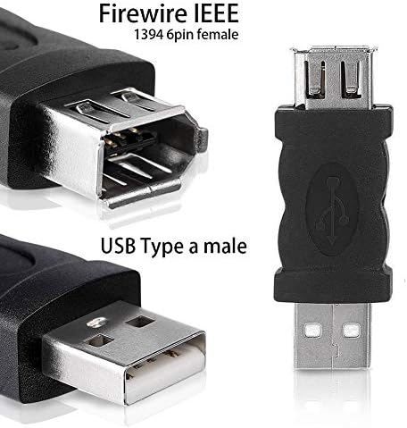 Skypia New Firewire IEEE 1394 6 pino feminino f To USB M Conversor de adaptador masculino