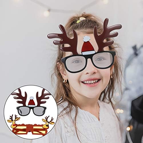 PretyZoom 2pcs Óculos de sol de Natal Renas de renas de desenhos animados Óculos de roupas de novidades para festas de Natal, favores