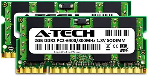 A-Tech 8GB DDR2 800MHz SODIMM PC2-6400 1,8V CL6 200 PIN Não ECC não sofrido Laptop Ram Memory Upgrade Kit