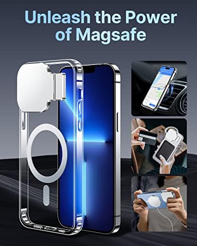 Silverback para iPhone 13 Pro Max Case With Stand e MagSafe Compatível com tampa de câmera embutida, capa à prova de pó à prova