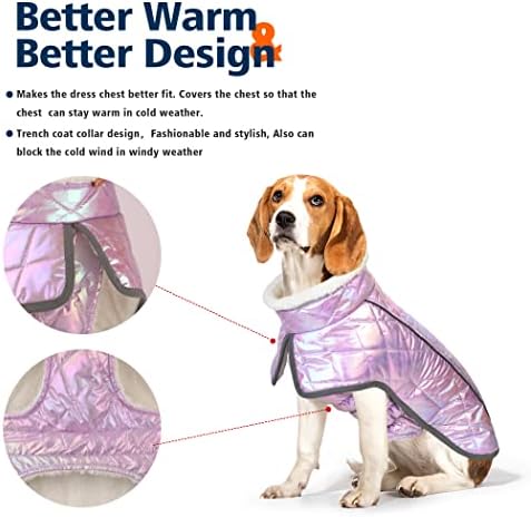 Casaco de inverno de cachorro, jaqueta de cães de Natal com design de colarinho de trincheira, suéter de cachorro à prova