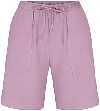 Shorts de linho de algodão wenkomg1 para homens, shorts de praia leves leves de verão PJ troncos de pijama casuais casuais