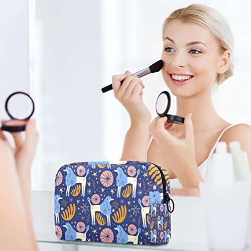 Bolsa de maquiagem Bolsa de cosméticos Bolsa de bolsa de produtos de higiene de higiene pessoal colorida com zíper e alça