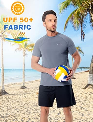 Camisas de natação masculinas UPF 50+ RASH RASH MANAVA CURTA PROTEÇÃO DO SUL Camisa de água seca rápida Treino atlético Running