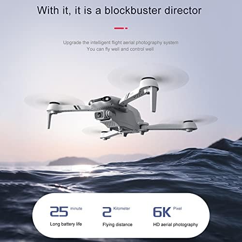 Ujikhsd GPS Drone com câmera 6K para adultos, 5G WiFi HD Image Transmission, RC Quadcopter com retorno automático,