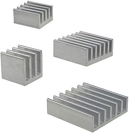 Yuyuvan Calque de calor Mini radiador dissipar térmico resfriamento térmico mais baixa temperatura fácil de instalar para pi ic cpu chipset framboesa placa de passo alumínio variedade de prata 24pcs