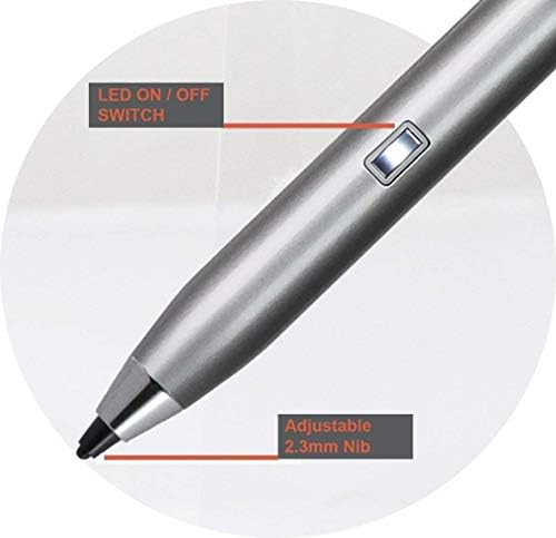 Broonel Silver Mini Fine Point Digital Active Stylus Pen compatível com o laptop Chuwi Herobook de 14,1 polegadas