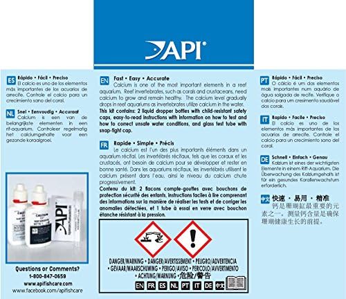 Kit de teste de cálcio da API kit de teste de água aquária de água salgada, 69l