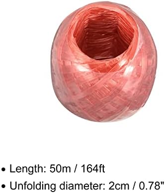 Cordão de nylon de poliéster do reboco [para embalagem em fábrica doméstica DIY] -50m / 164ft / 4roll plástico, vermelho,