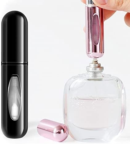 Garrafas de mini perfume portáteis de ouqylg, capa de bomba de refil de perfume de perfume reabastecível para viajar e multicolor 5 PCS de 5 ml/0,2oz