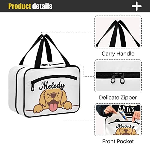 Golden Retriever Dog Sacos de cosméticos pendurados para mulheres Bolsa de higiene pessoal personalizada Bolsa de higiene grande