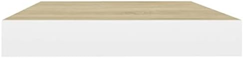 Prateleiras de parede flutuantes de Vidaxl 4 PCs Oak e White 15,7 X9.1 X1.5 MDF