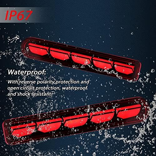 GEEGEETOP RED LENS LED REFLECTOR TRASEIRO FOG LUZ DRL Compatível com Toyota FJ Cruiser 2007-2022 Funções como Tail