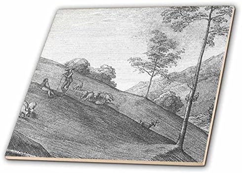 3drosrose arte pastor de arte e cabras na colina de criação de animais de criação de animais - telhas