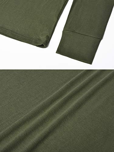 Derminpro Henley Cotton Casual Casual/Longa Manga longa Camisetas leves leves