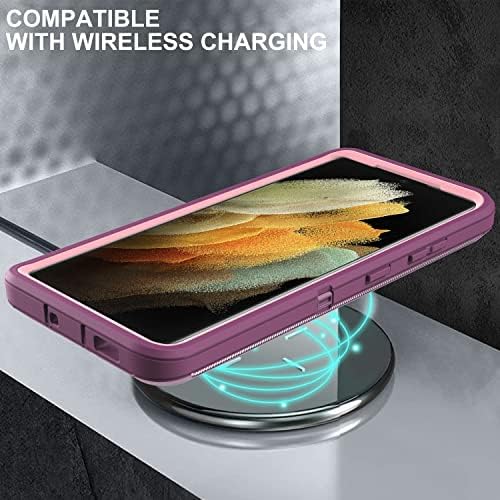 Hong-amy para S21 Ultra Caso, Samsung Galaxy S21 Ultra Caso com Protetor de tela TPU flexível de auto-cura [2 pacote],