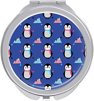Espelho de bolso compacto de lenço de pinguim