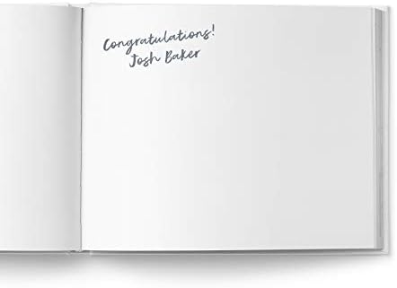 Livro personalizado de convidados de casamento art déco com papel dourado metálico, páginas em branco, capa dura, paisagem