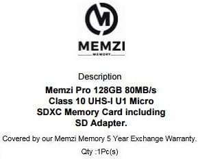MEMZI PRO 128GB CLASS 10 80MB/S MICRO SDXC CARTÃO de memória com adaptador SD para Motorola Moto G5, G5 Plus, G4 Play, G4 Plus,