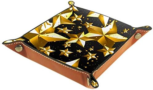 Lyetny Christmas Golden D Estrelas Organizador Bandejas de armazenamento Caixa de cama Caddy bandeja de desktop alteração Chave
