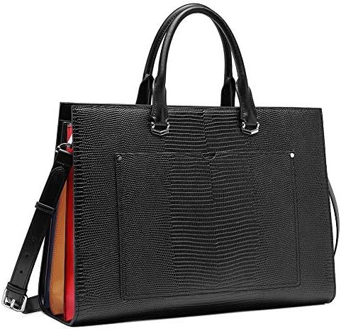 Pouca Cluci para mulheres moda de couro genuíno de 15,6 polegadas laptop saco de bolso de bolso grande de bolso
