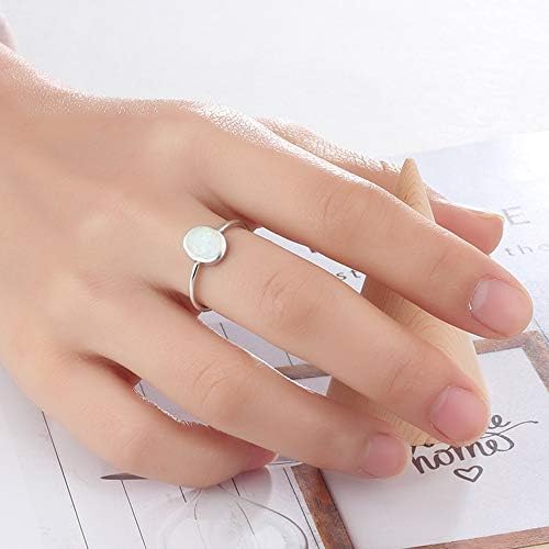 Jude Jewellers Aço inoxidável Oval forma simulada Opala Opala de noivado anel de noivado anel