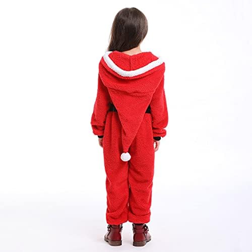 Um mundo sem roupas com manga de Natal Long Red Christmas Dress Dress Children Firls with