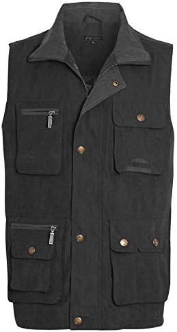 Shelikes Mens Safari Caminhada ao ar livre Jaqueta de cintura Gilet sem mangas M-3xl