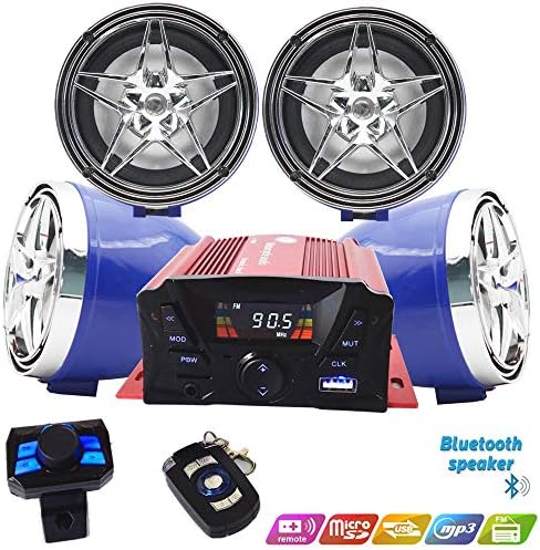 Motocicleta 12V Impermeável FM USB 4 canal de 3,5 polegadas UTV ATV Bluetooth Sistema de som de som de áudio de áudio Audio Audio