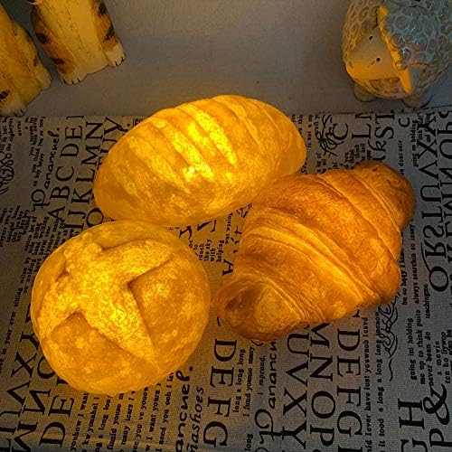 Yhnji croissant noturno pão leve lâmpada de forma decorativa lâmpada led led casa decorativa luzes noturnas lâmpada