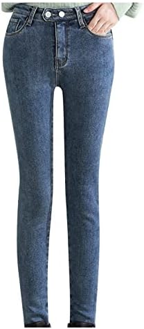 Mulheres altas em calças espessadas Calças Haren Plush Jeans Aquecido Feminino Loue Cantura alta jeans feminina jeans