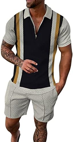 Terno esportivo para camisetas masculinas e shorts Conjunto de duas peças Impressão de moda de manga curta Camisa