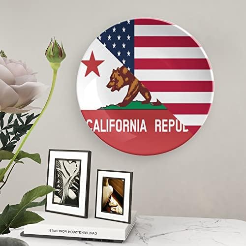 American e California State Bandro Cerâmica China Placas decorativas com ornamentos pendurados Pratos de jantar