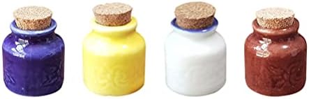 Aboofan 4pcs frascos miniaturos ornamentos frascos de cerâmica prateleiras de peça central de mesa