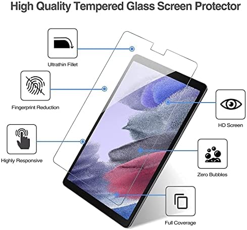 Procase [2 pacote] Galaxy Tab A7 Lite 8,7 polegadas 2021 Protetores de tela T220 T225 Galaxy Tab A7 Lite 8,7 polegadas 2021 CASO SM-T220 SM-T225