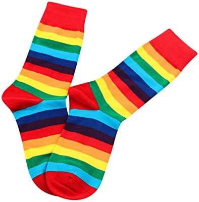 Meias meias meias arco -íris listrada meias coloridas meias masculinas coloridas coloridas casuais e arco -íris