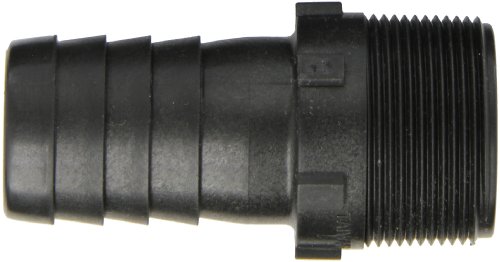 Válvula Dixon HB150 Hastes de haste de polipropileno/encaixe de água, mamilo de combinação de rei tuff-lite, 1-1/2 NPT End x 1-1/2 Id de mangueira farpado