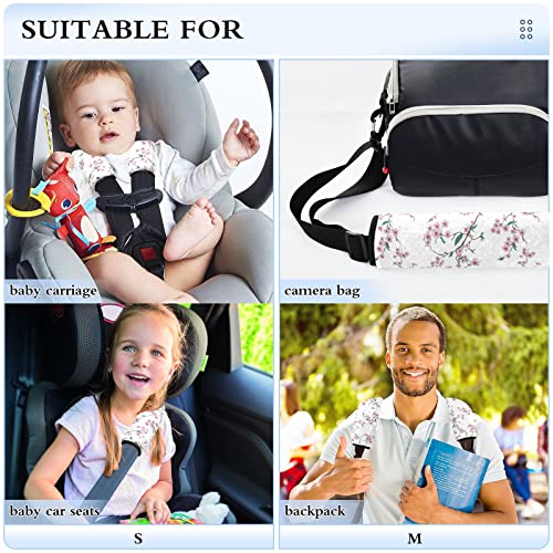 Tampas de alça de assento de carro com flor de cerejeira para bebês crianças 2 PCs tiras de assento de carro almofadas de almofada