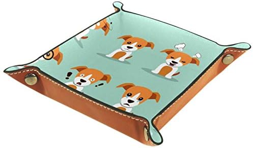 Lyetny Dog Background Organizador Bandejas de armazenamento Caixa de cabeceira Bandeja de mesa de mesa Caddy Alterar carteira de carteira de caixa de moeda de armazenamento de bandeja, 20.5x20.5cm