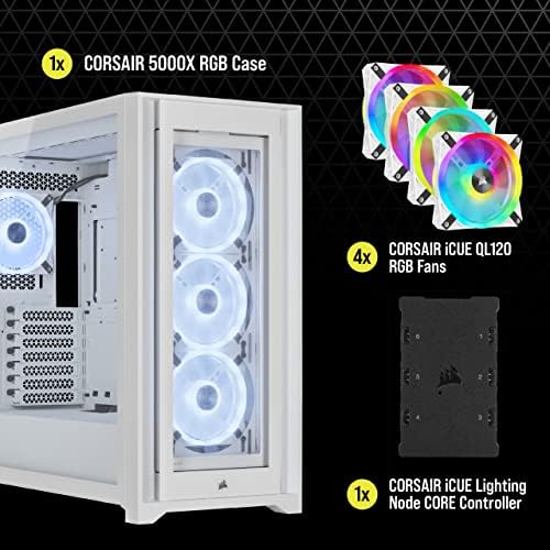 CORSAIR ICUE 5000X RGB QL Edição Case intermediária - True White White