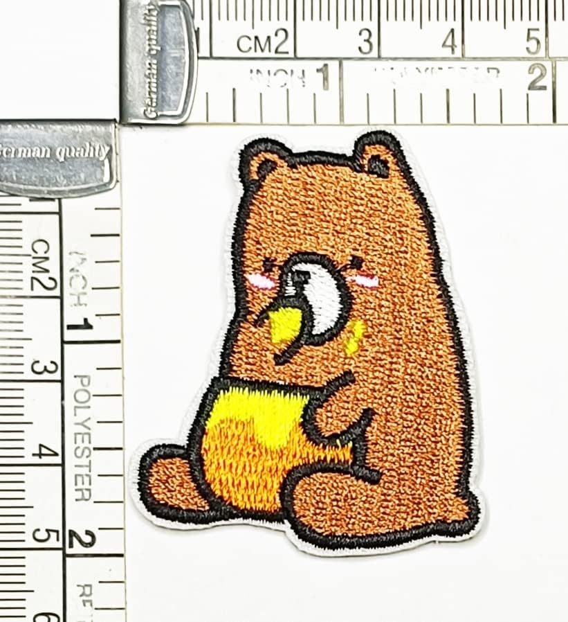 Kleenplus 2pcs. Little Bear and Honey Patch Cartoon Crianças Crianças Ferro bordado em Sew On Badge Patches Crafts Artes Reparo
