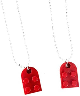 Harajuku 2 PCs colar de tijolo Colar de coração colorido Jóias criativas Block Block Bricks Kits Valentine Day Gree