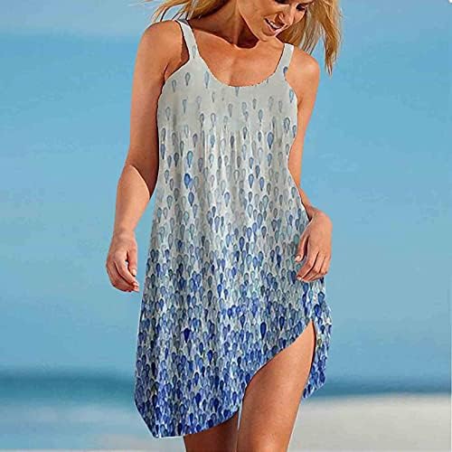 Vestidos de praia femininos de Wytong moda moda sexy sem mangas e fofacon estampar vestido de praia solta
