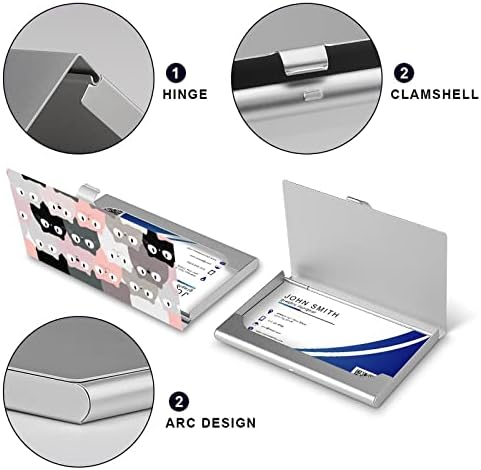 Bolso de carteira de identificação de gato rosa de gato rosa Silm Case Professional Metal Name Card Organizer bolso